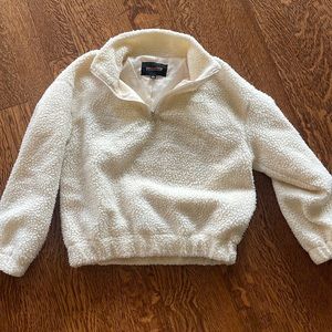 white outerwear quarter zip from forever 21